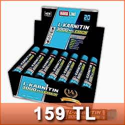 Hardline L-Karnitin Matrix 3000 Mg 20 Ampül